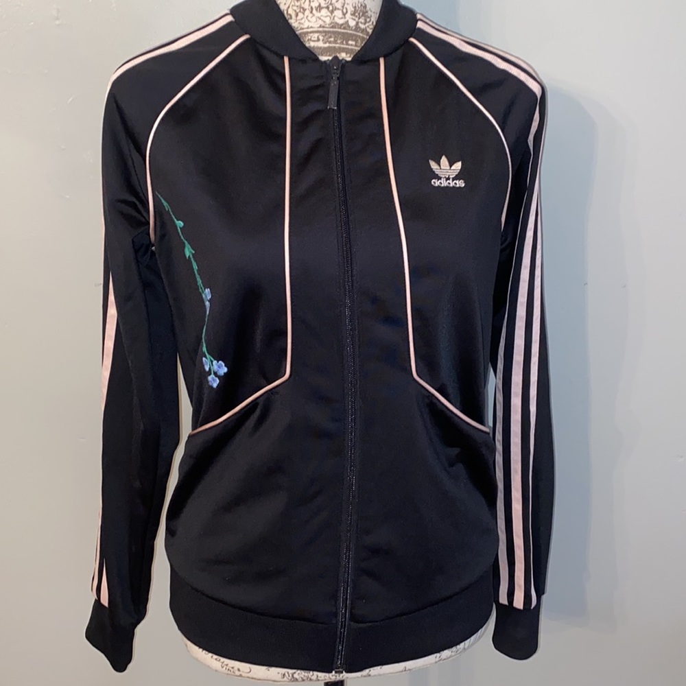 Adidas Womens Track jacket flower 3 stripes